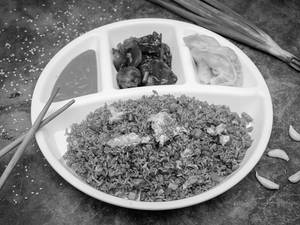 Chilli Chicken With Egg Tangra Fried Rice + Chicken Steamed Momo
