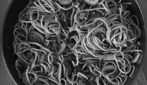 Schezwan mushroom fried noodles