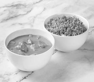 Chicken Thai Red Curry With Blue Burnt Garlic Fried Rice Bowl