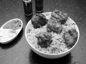 Chicken 65 Biryani With Mutton Sukka (Serves-1)