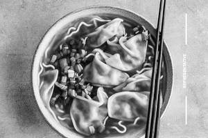 Chicken Wonton Noodles Soup