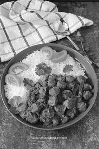 Soya Chaap With Rice