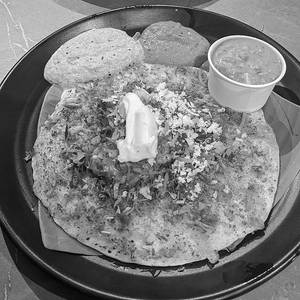 Open Butter Masala Dosa