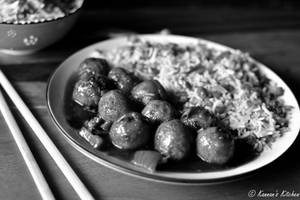 Burt Garlic Rice with Manchurian Gravy
