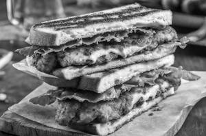 Grilled Chicken Seekh Kabab Cheese Double Decker Sandwich