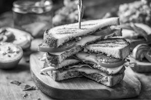 Grilled Veg Patty Cheese Double Decker Sandwich