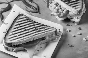 Grilled Corn Chilli And Garlic Double Decker Sandwich