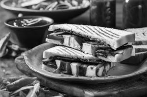 Grilled Veg Paneer Barbeque Cheese Double Decker Sandwich