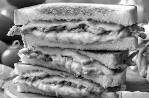Grilled Mexican Chicken Cheese Double Decker Sandwich