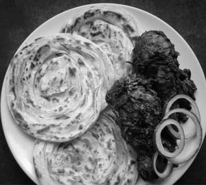 Chicken Fry (1 Pcs) With 3 Parotta