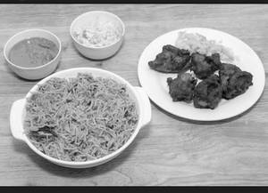 Chicken Biriyani With Chicken 65 (2 Pcs)