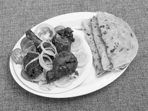 Chicken Kebab 2 Pcs With 3 Parotta