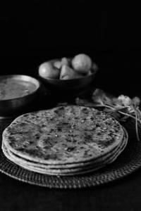 2 Sattu Paratha With Pickle And Curd