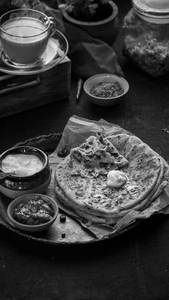 2 Paneer Paratha With Pickle And Curd