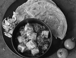 2 lachha paratha+kadhai paneer