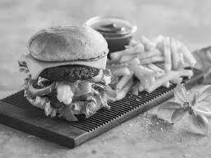 Veg burger + fries + drink(300 ml)