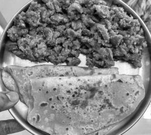 2 salty Paratha with veg Soyabean bhurji, salad, pickle