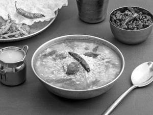 Rasam and Poriyal Rice Bowl