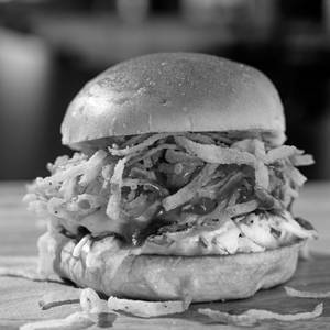 Fried chicken cheese burger