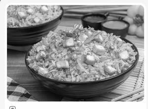 Flames Special Veg Fried Rice + Chinese Gravy