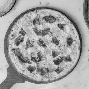 Pork Carbonara Pizza With Parmesan & Egg Yolk