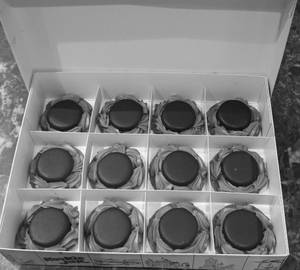 12 Pcs Mocha Biscuit + Travel Pastry Box Large