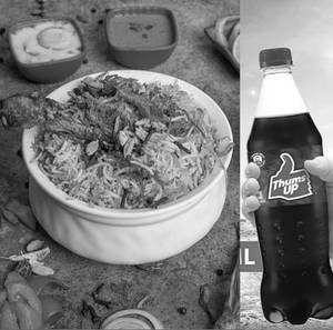 Mini Chicken Dum Biryani+thums Up  (600 Ml)