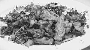 Seasonal vegetables fry served with salt and pepper.