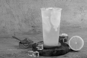 Laphing With Lemon Ice Tea With Kiwi Boba  Pearls