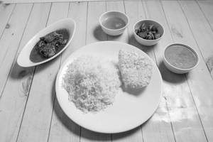 Plain Rice with Bengali Style Fish Curry Thali