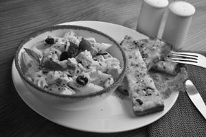 Chicken Pasta + Garlic Bread