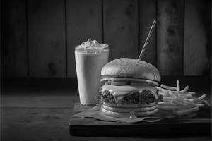 Veg Cheese Burger Masala Fries And Milkshake Combo