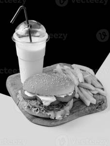 Veg Burger French Fries And Milkshake Combo