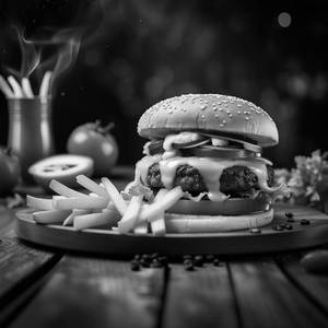 Veg Cheese Burger And French Fries Combo