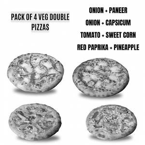 Pack Of 4 Veg Double Pizzas