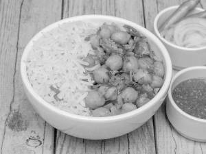 Chole Chawal with Butter