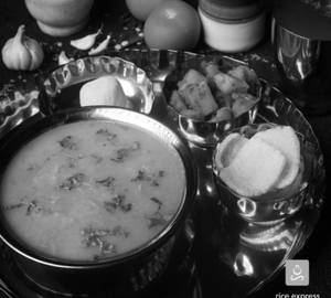 Carrot Tomato Rasam Rice Thali Meal