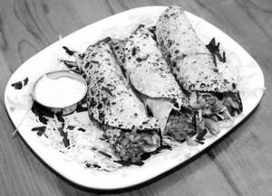 Chicken 65 shawarma roll
