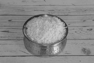 Plain Steamed Rice With Papad
