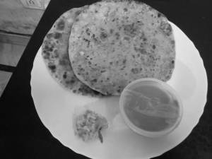 2 Aloo Parantha With Green Chutney