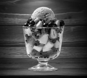 Fruit Salad With Strawberry Ice Cream