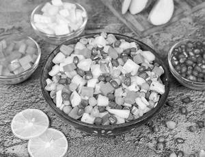 Healthy Chana With Fresh Fruit Salad