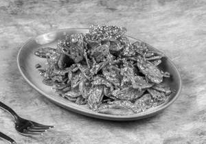 Honey chilli lotus stem