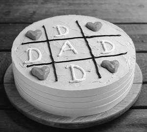 Blue tic tac toe cake 