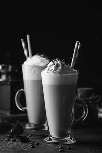 Cold coffee with ice cream