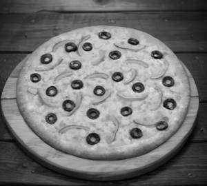 Capsicum black olive pizza