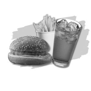 Vintage Potato Burger Meal