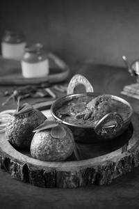 Raagi Mudde With Kodi Koora And Kodi Vepudu