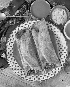 Mushroom masala dosa