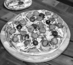 Chicken sausage pizza